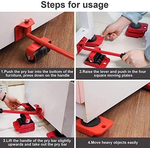 Furniture Shifting Lifting Moving Tool with Wheel Pads
